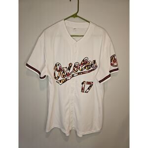 Baltimore Orioles White Baseball Jersey Maryland Flag 2017 SGA Adult Size XL